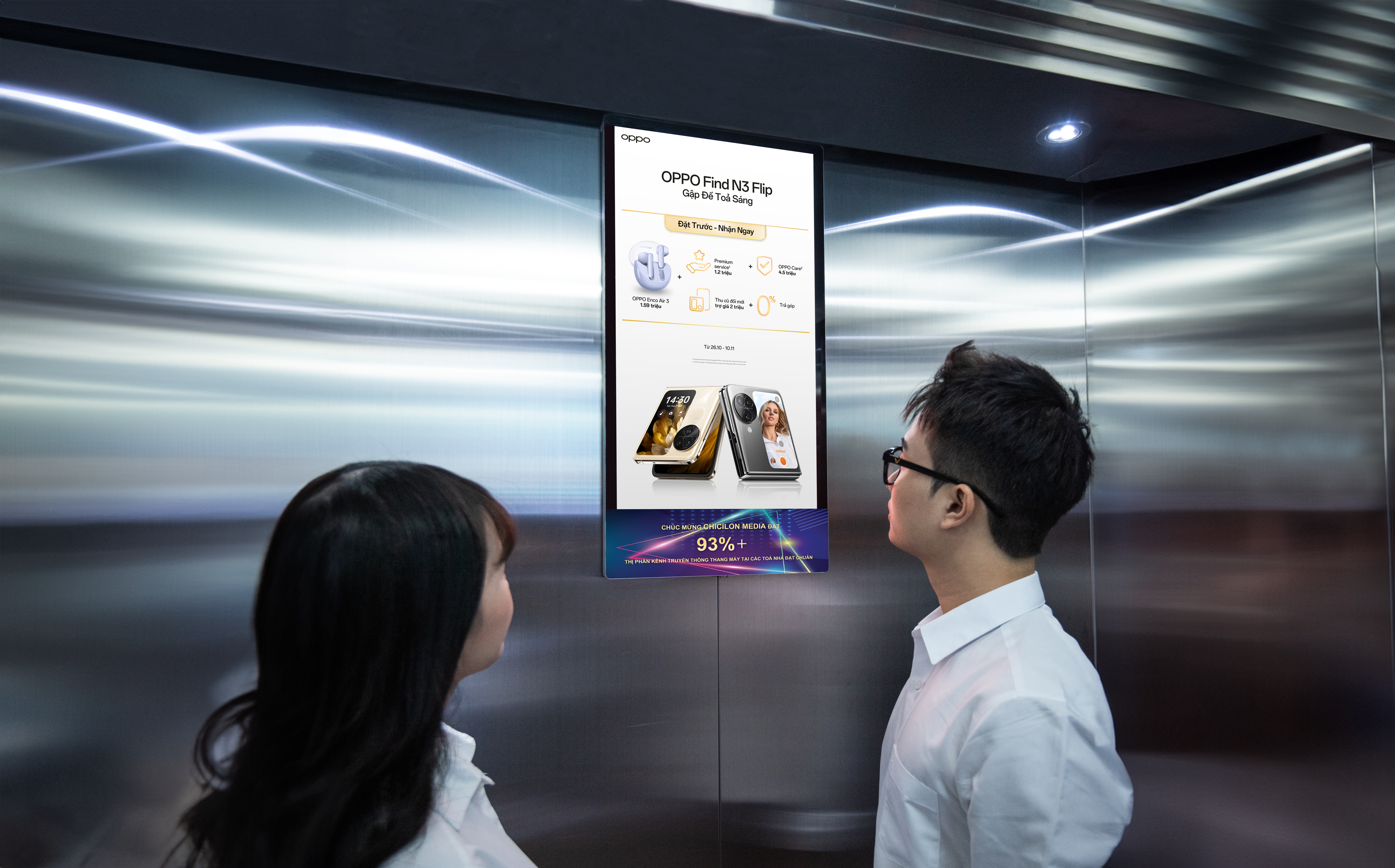 Nội dung quảng cáo của OPPO trên hệ thống Poster của Chicilon Media